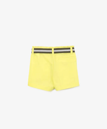 Къси панталони от поплин с дантелен колан светло зелен Gulliver