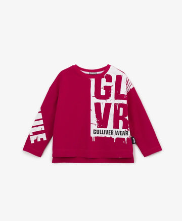 Тениска с дълъг ръкав и едра щампа Gulliver