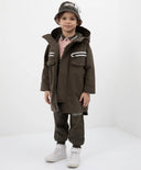 Дъждобран с качулка и обемни джобове цвят каки Gulliver