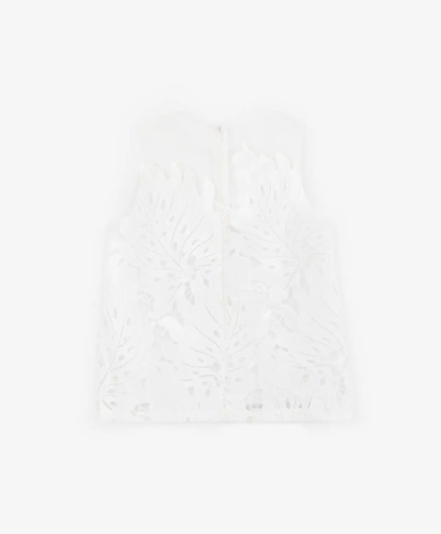 Бяла дантелена блуза без ръкави