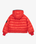 Яке с качулка с изкуствен пух и паднали рамена червено Gulliver