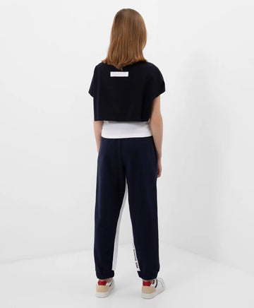 Поларени панталони с колан и ластични маншети син Gulliver