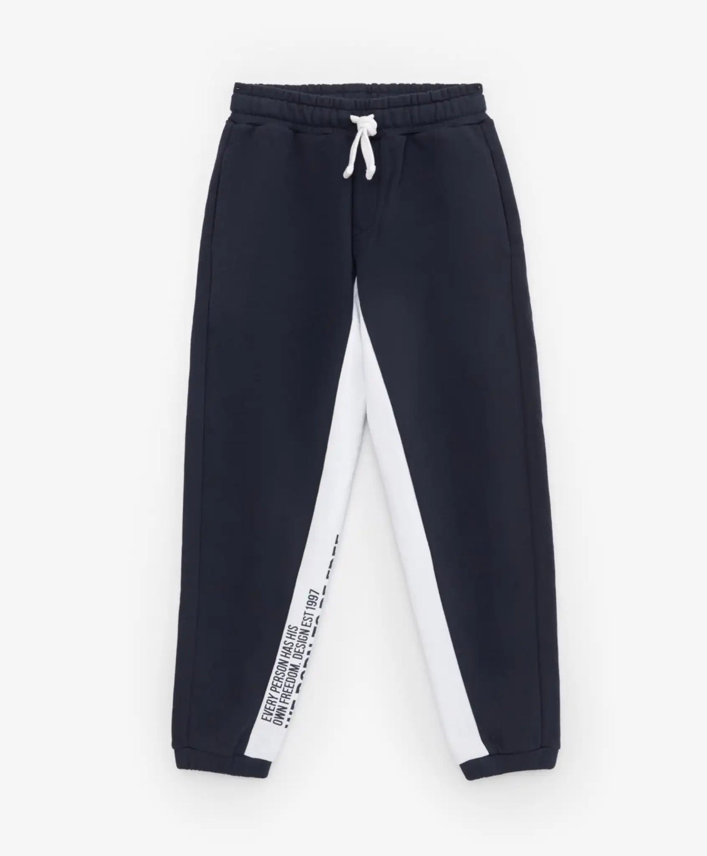 Поларени панталони с колан и ластични маншети син Gulliver