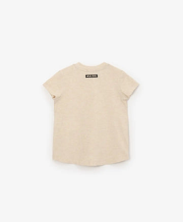 Тениска с райе и щампа бежова Gulliver