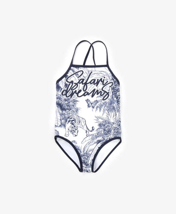 Бански костюм от едно парче - бял, Gulliver