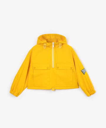 Анорак ветровка от плътена влагоустойчив дъждобран жълт с качулка, Gulliver
