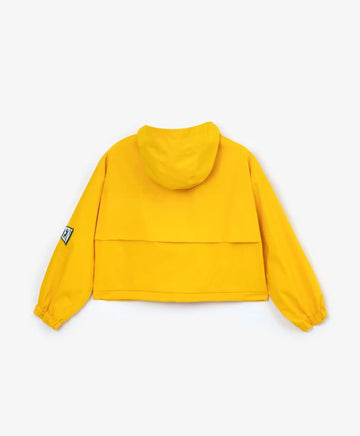 Анорак ветровка от плътена влагоустойчив дъждобран жълт с качулка, Gulliver