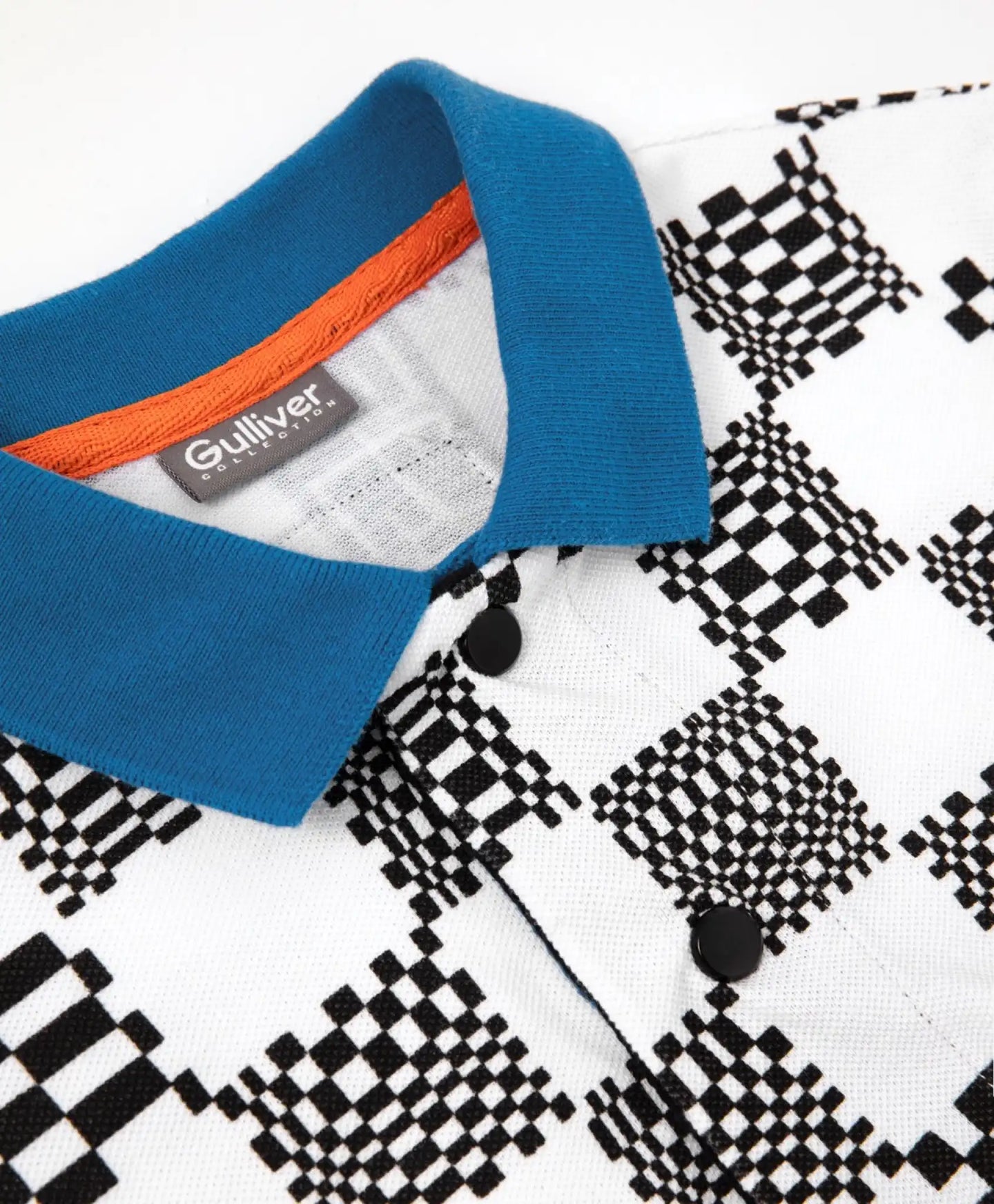 Поло от пике с черно-бяла графика, Gulliver