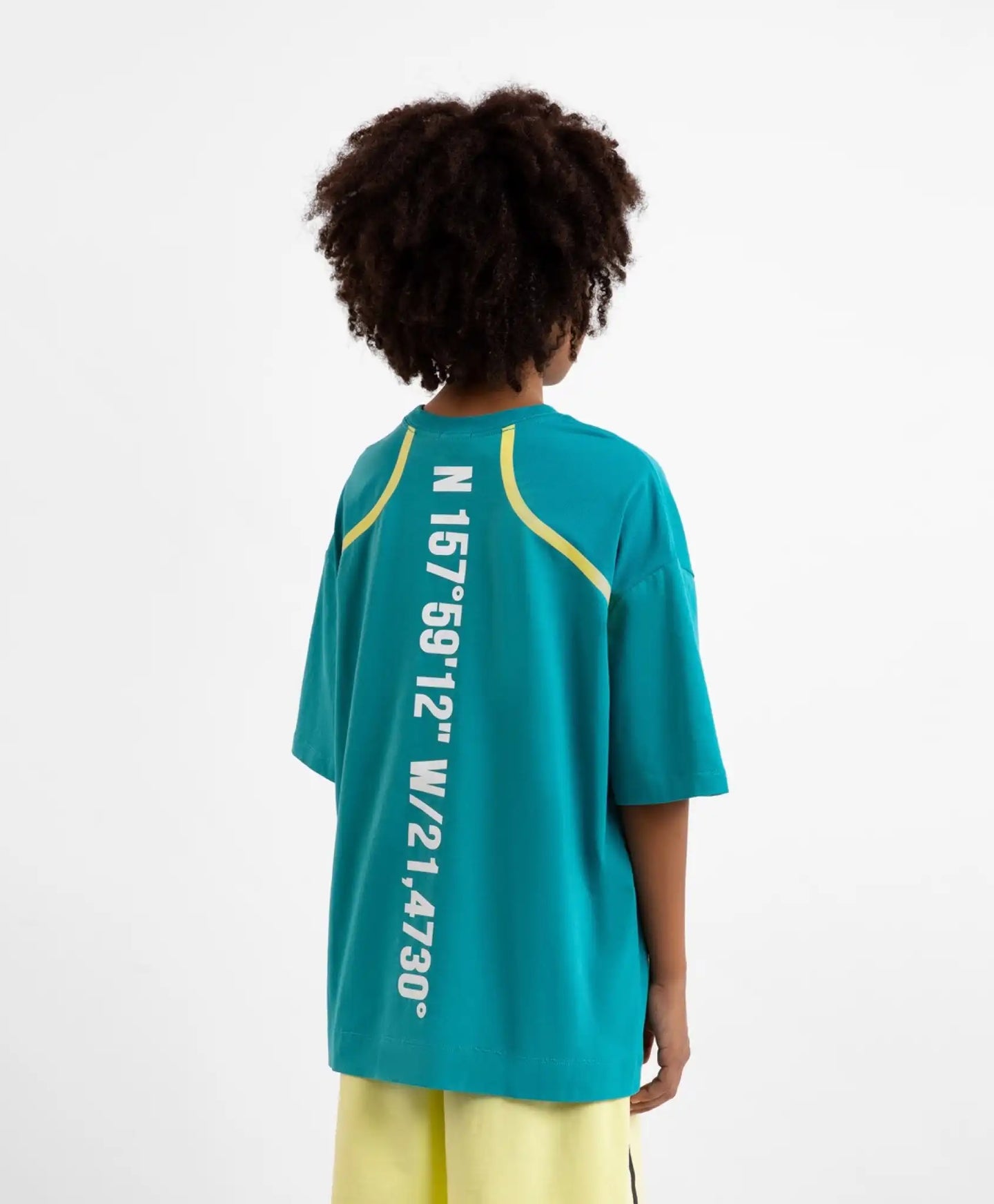 Тениска с къс ръкав с голям принт тюркоаз, Gulliver