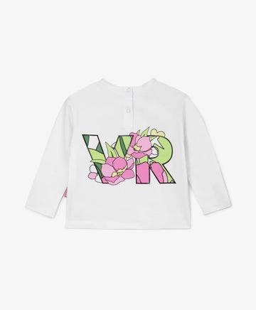 Тениска с дълъг ръкав с голям принт - бяла, Gulliver