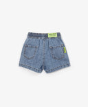 Тънки дънкови шорти с колан с ластик - сини, Gulliver