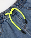 Тънки дънкови шорти с колан с ластик - сини, Gulliver