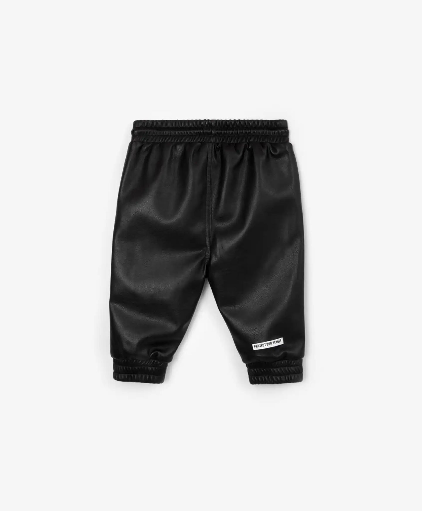 Панталони от еко кожа с памучна подплата - черни, Gulliver