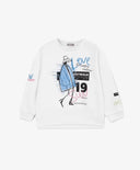 Бял суитшърт за МОМИЧЕ основен изглед