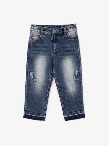 Дънки с избелвания, износвания, повреди, имитация на разкъсани шевове на Gulliver