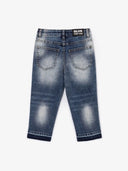 Дънки с избелвания, износвания, повреди, имитация на разкъсани шевове на Gulliver