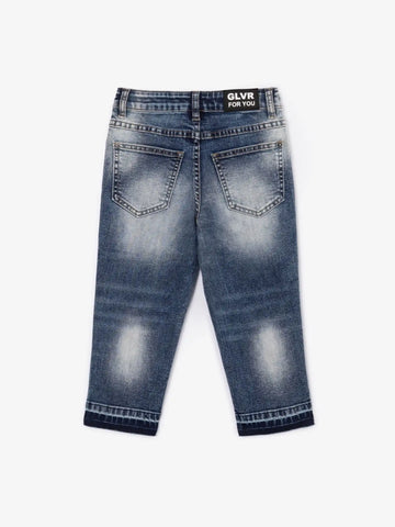 Дънки с избелвания, износвания, повреди, имитация на разкъсани шевове на Gulliver