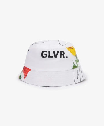 Бяла поплин панама с цветен принт за момичета Gulliver