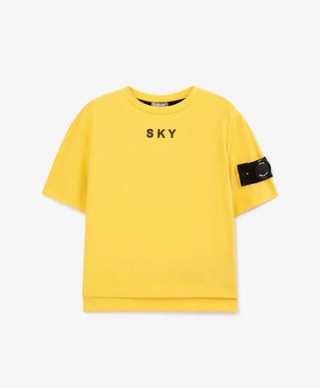 Жълта тениска с лаконичен декор за момче Gulliver