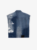 Син джинсов елек с ефект на разрушаване за момичета Gulliver