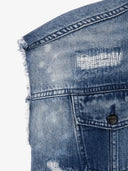 Син джинсов елек с ефект на разрушаване за момичета Gulliver