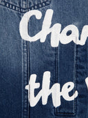 Син джинсов елек с ефект на разрушаване за момичета Gulliver