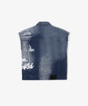 Син джинсов елек с ефект на разрушаване за момичета Gulliver