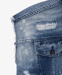 Син джинсов елек с ефект на разрушаване за момичета Gulliver