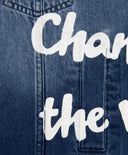 Син джинсов елек с ефект на разрушаване за момичета Gulliver