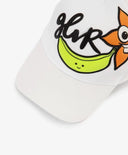 Бяла бейзболна шапка с голям декор за момичета Gulliver