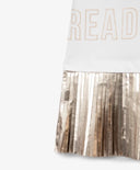 Бяла трикотажна рокля с оверсайз силует за момичета Gulliver