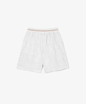 Бели хавлиени шорти с текстуриран геометричен дизайн за момиче Gulliver