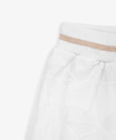 Бели хавлиени шорти с текстуриран геометричен дизайн за момиче Gulliver