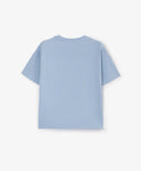 Тениска за момиче с принт и декорация от пайети синя Gulliver