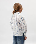 Блуза с дълъг ръкав от поплин с флорален мотив бяла Gulliver