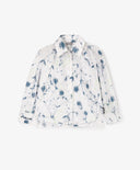 Блуза с дълъг ръкав от поплин с флорален мотив бяла Gulliver