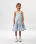 Детски сарафан в синьо от тънка полупрозрачна вискоза - Gulliver