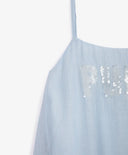Детски сарафан в синьо от тънка полупрозрачна вискоза - Gulliver