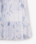 Детска рокля бяла от плисирана мрежа с флорални мотиви на подплата Gulliver