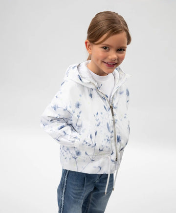 Яке за момиче от шушляк с флорален принт бяло Gulliver