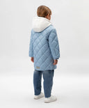 Детско капитонирано палто със сваляща се яка синьо Gulliver