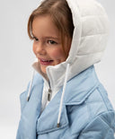 Детско капитонирано палто със сваляща се яка синьо Gulliver