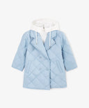 Детско капитонирано палто със сваляща се яка синьо Gulliver