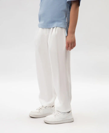 Текстилни панталони за момиче с колан, стеснени, бели Gulliver