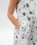 Гащеризон бял с флорален мотив от поплин Gulliver