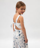 Гащеризон бял с флорален мотив от поплин Gulliver