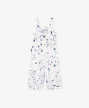 Гащеризон бял с флорален мотив от поплин Gulliver