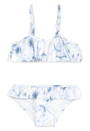 Бял бански от две части с флорален принт от Gulliver