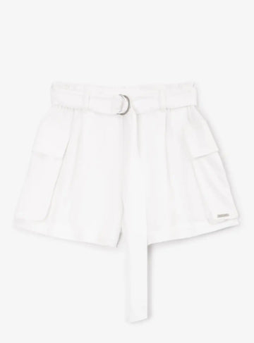 Шорти за момиче от текстил с карго джобове бели Gulliver