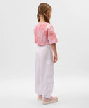 Съкратена детска блуза с шрифтов декор розова Gulliver